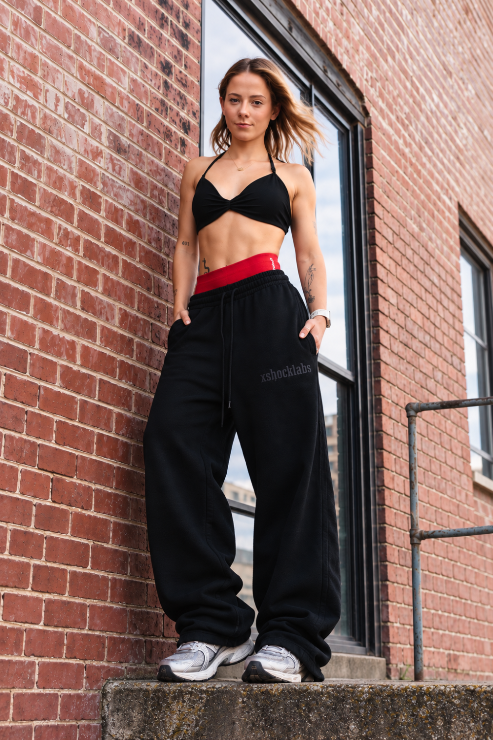 Unisex Embroidered Raw Edge Sweatpant
